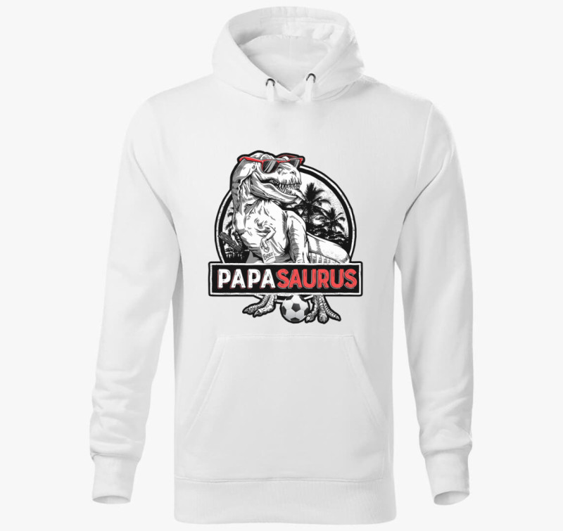 Papa saurus kapucnis pulóver — Fehér