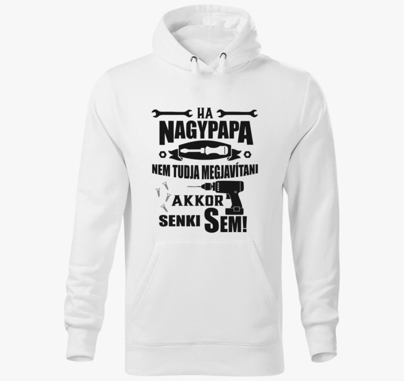 Mester nagypapa kapucnis pulóver — Fehér