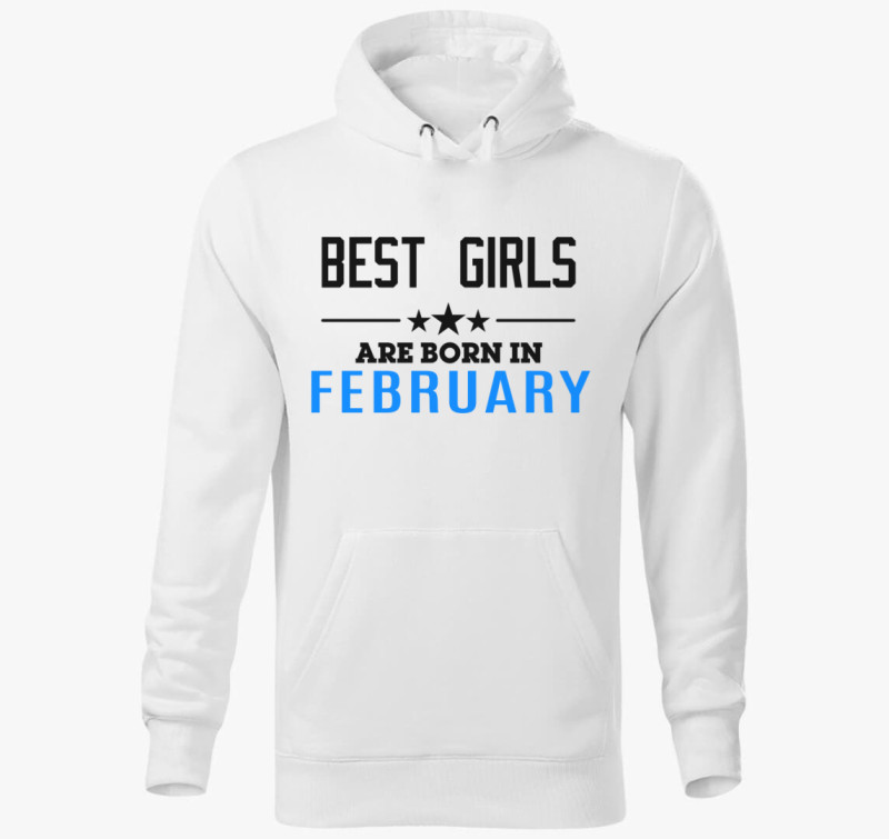 Best girls born (választható hónap) kapucnis pulóver — Fehér