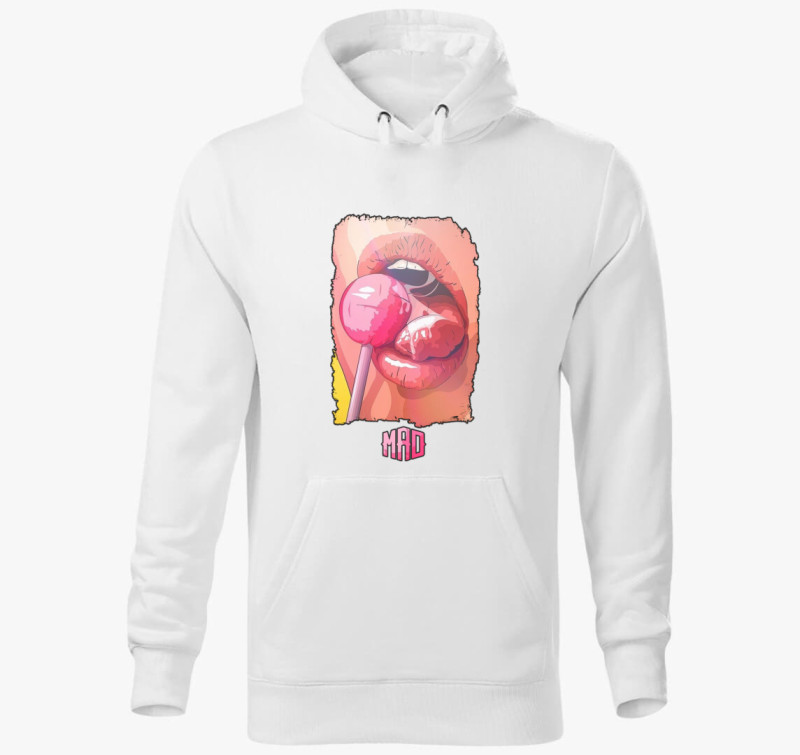 Lollipop kapucnis pulóver — Fehér