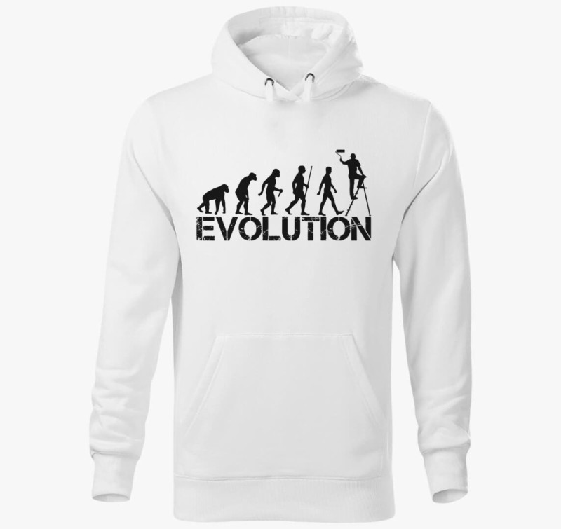 Festő Evolúció kapucnis pulóver — Fehér