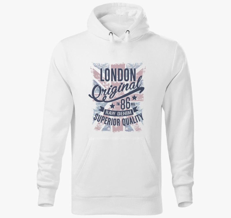 London Original - Prémium kapucnis pulóver — Fehér