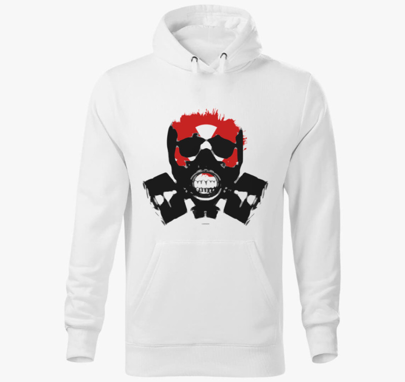 Gasmask kapucnis pulóver — Fehér