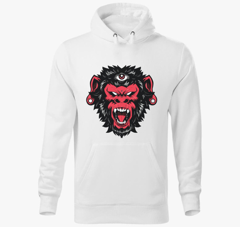 Red Monkey kapucnis pulóver — Fehér