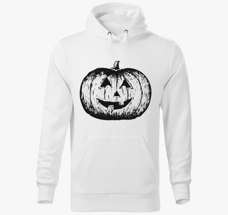Halloween tökös kapucnis pulóver — Fehér