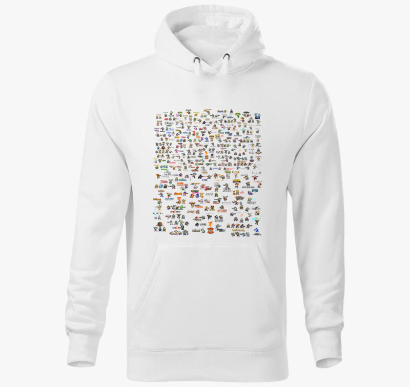 8bit Nintendo kapucnis pulóver - Retro style! — Fehér