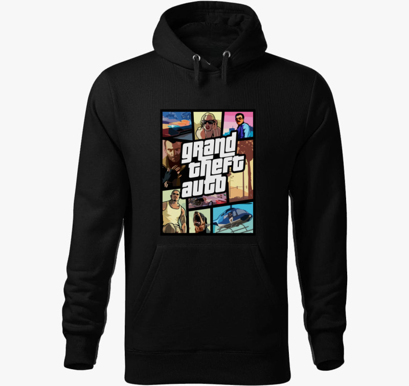 GTA poszter kapucnis pulóver — Fekete