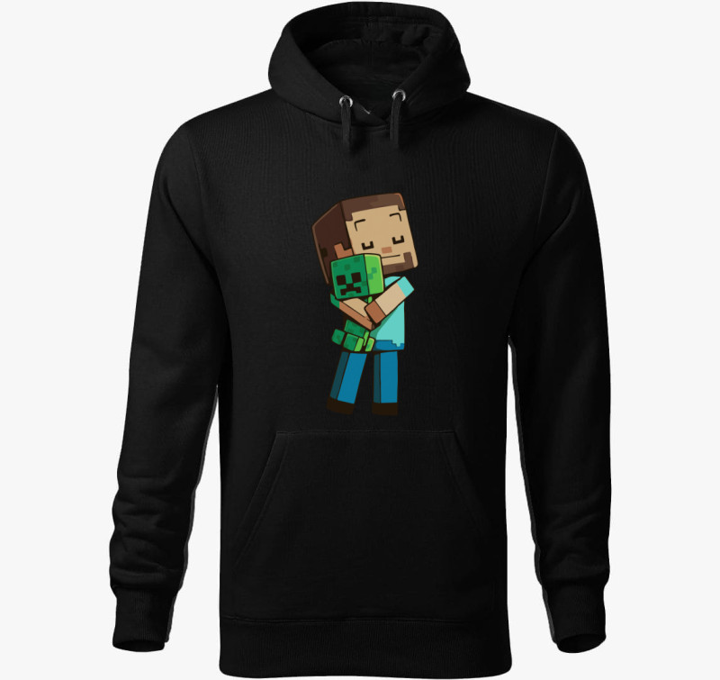 Minecraft Hug kapucnis pulóver — Fekete