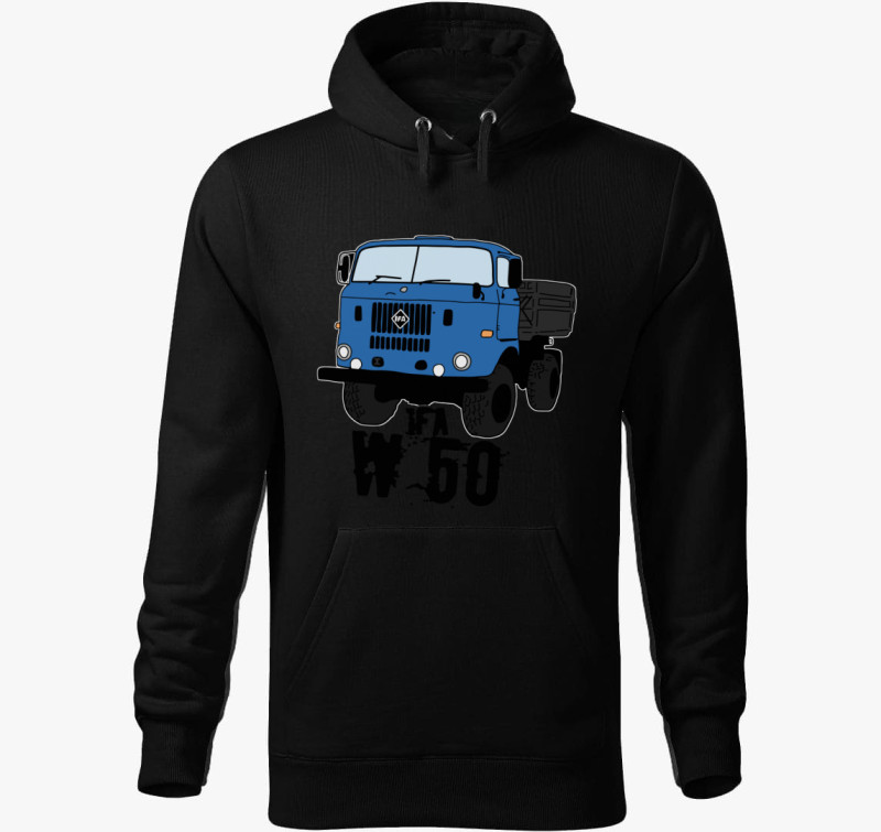 IFA W 50 kapucnis pulóver — Fekete