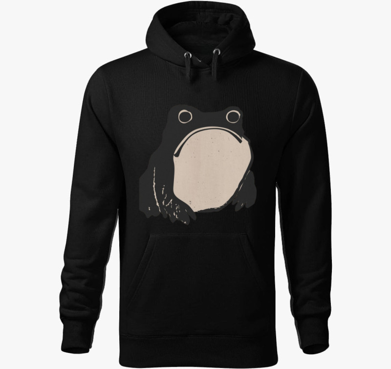 Sad frog vintage kapucnis pulóver — Fekete