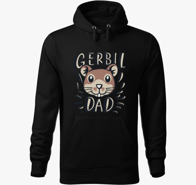 Gerbil Dad kapucnis pulóver — Fekete