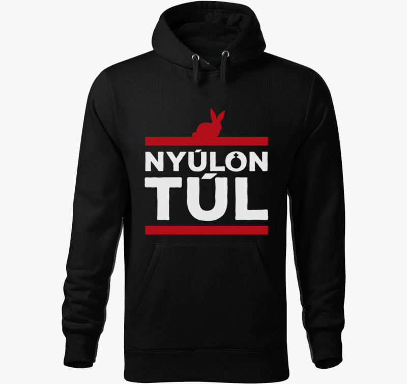 Nyúlon túl - Gyalog galopp kapucnis pulóver — Fekete