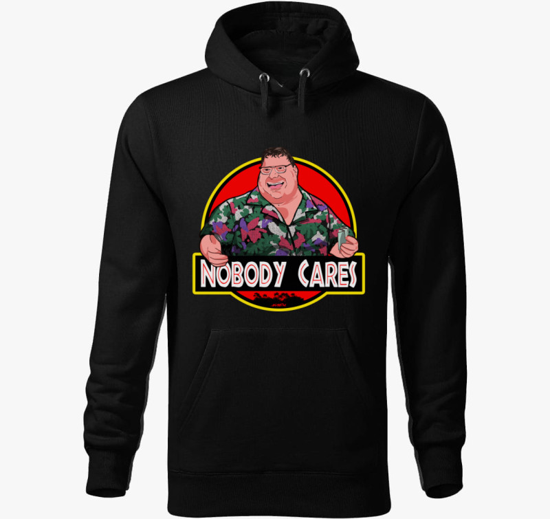 Nobody Cares kapucnis pulóver — Fekete