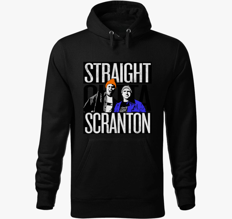 Straight Outta Scranton kapucnis pulóver — Fekete