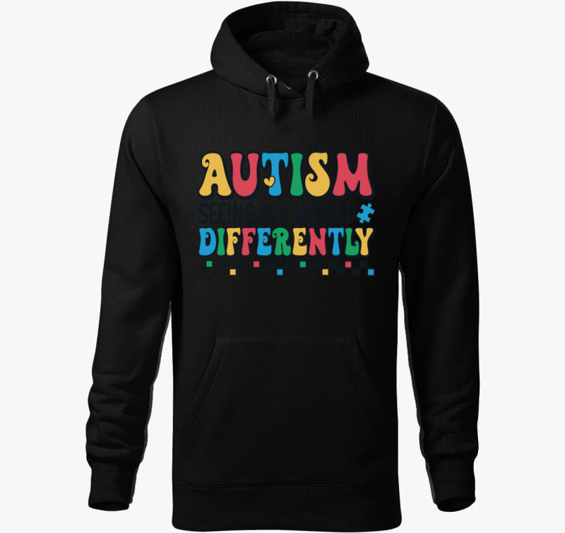 Autism kapucnis pulóver — Fekete