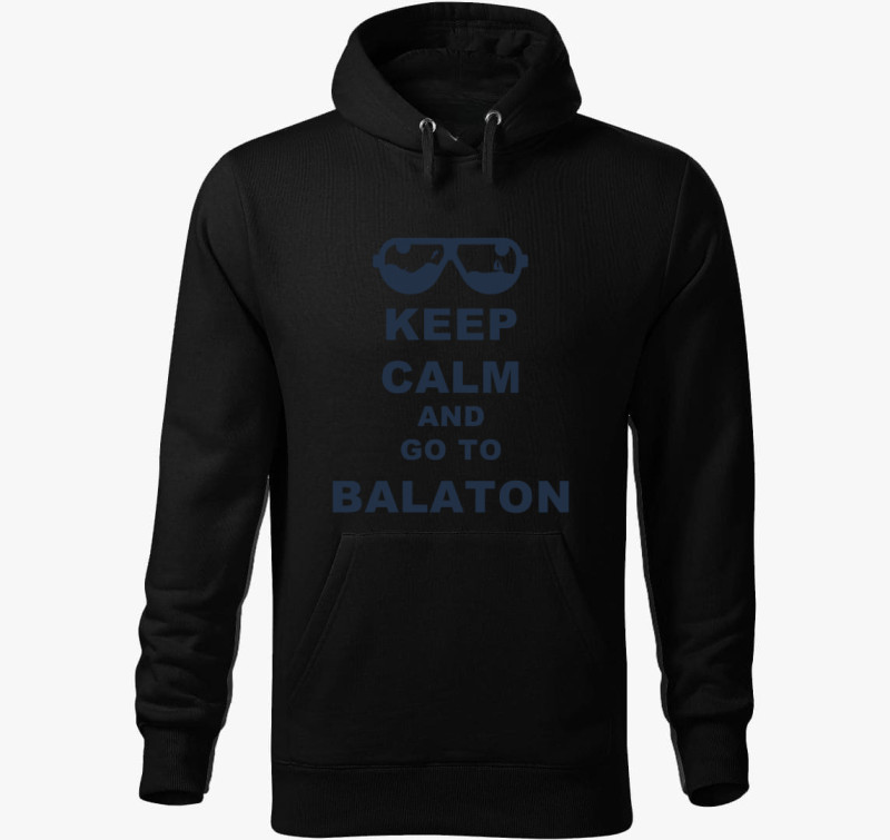 Keep calm and go to Balaton kapucnis pulóver — Fekete