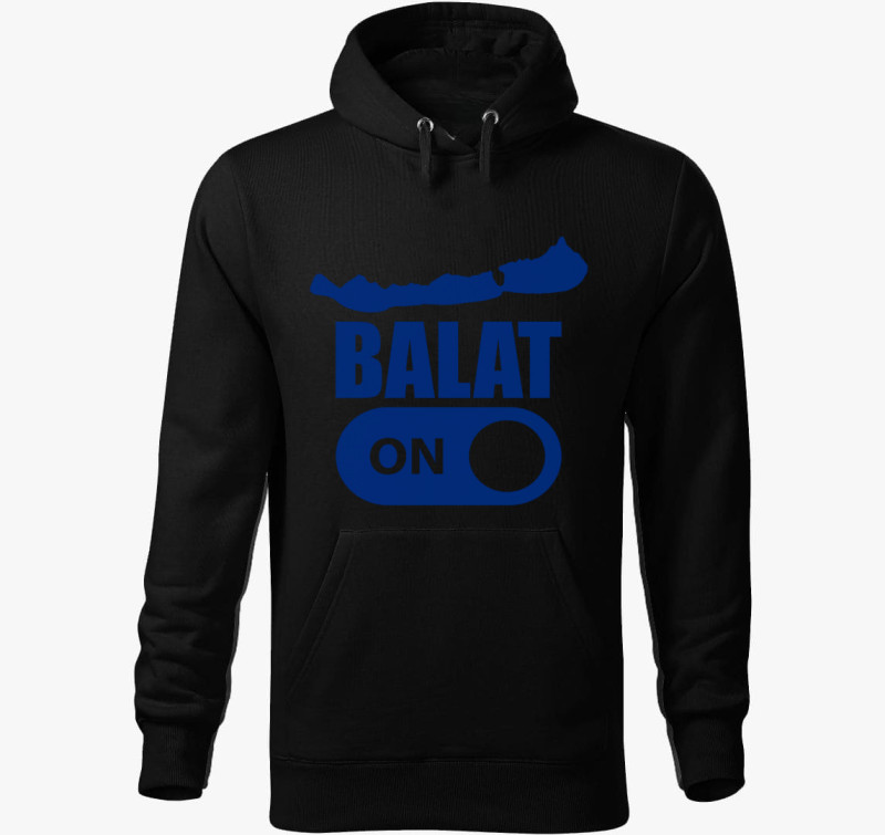 Balat-ON Balaton kék kapucnis pulóver — Fekete