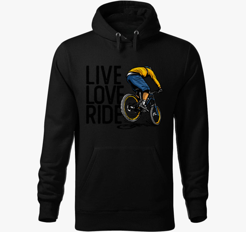Live love ride kapucnis pulóver — Fekete