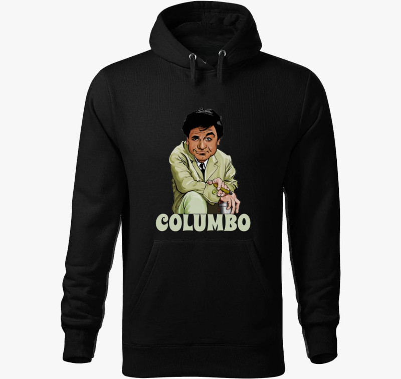 Columbo art kapucnis pulóver — Fekete