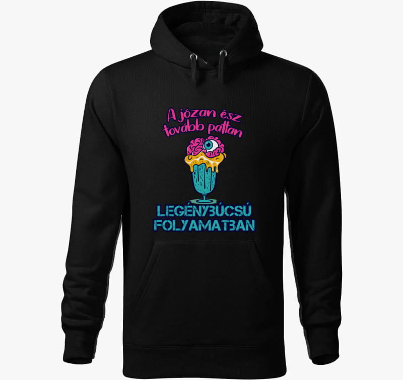 A józan ész tovább pattan kapucnis pulóver — Fekete