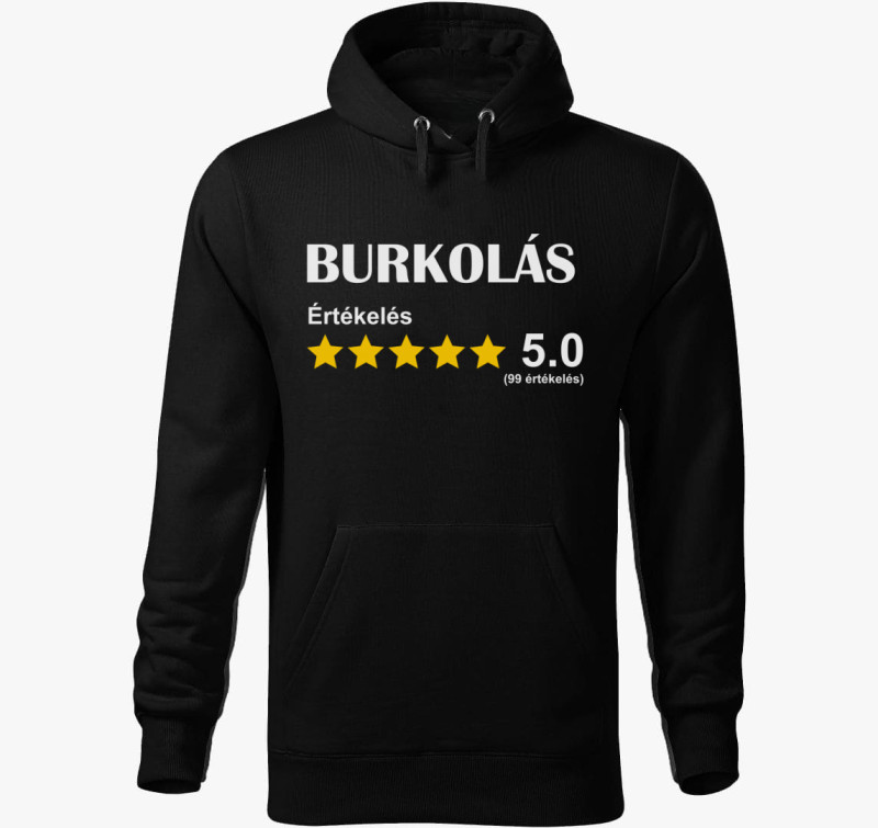Burkoló értékelős kapucnis pulóver — Fekete
