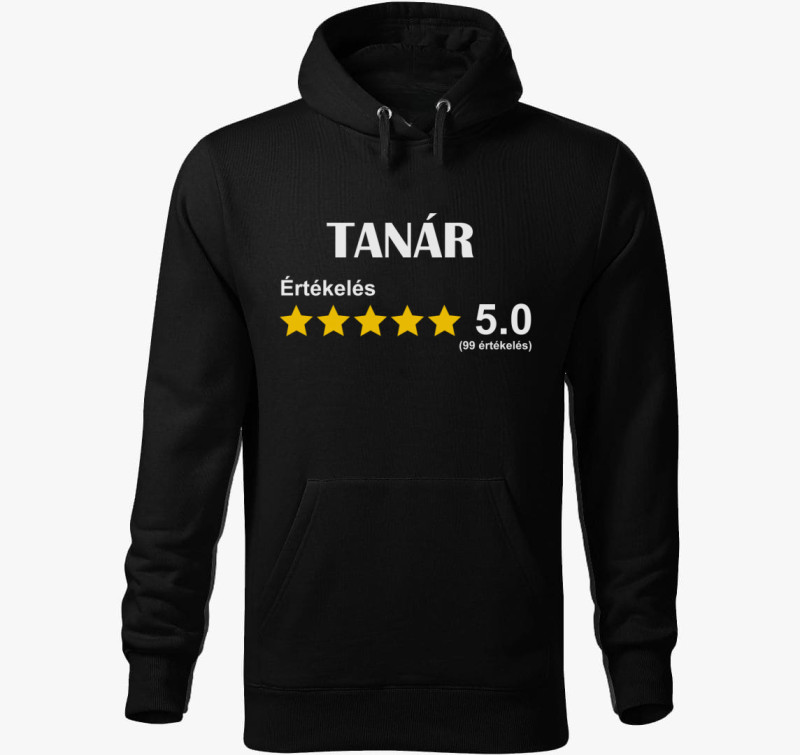 Tanár értékelős kapucnis pulóver — Fekete