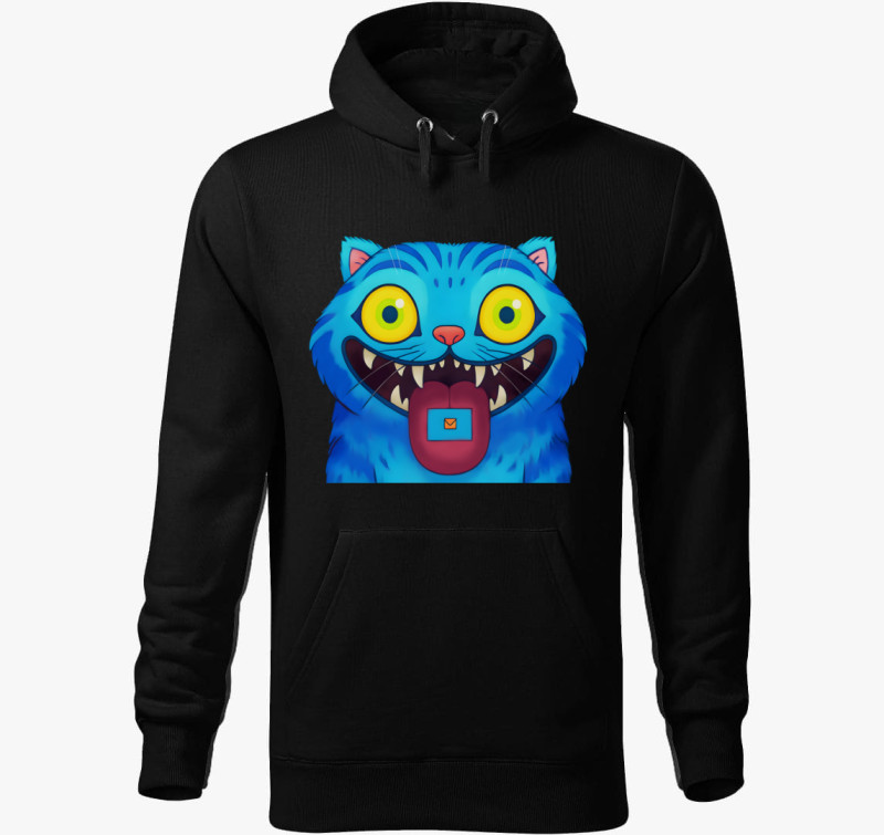 Derpy Tiger Mail kapucnis pulóver — Fekete