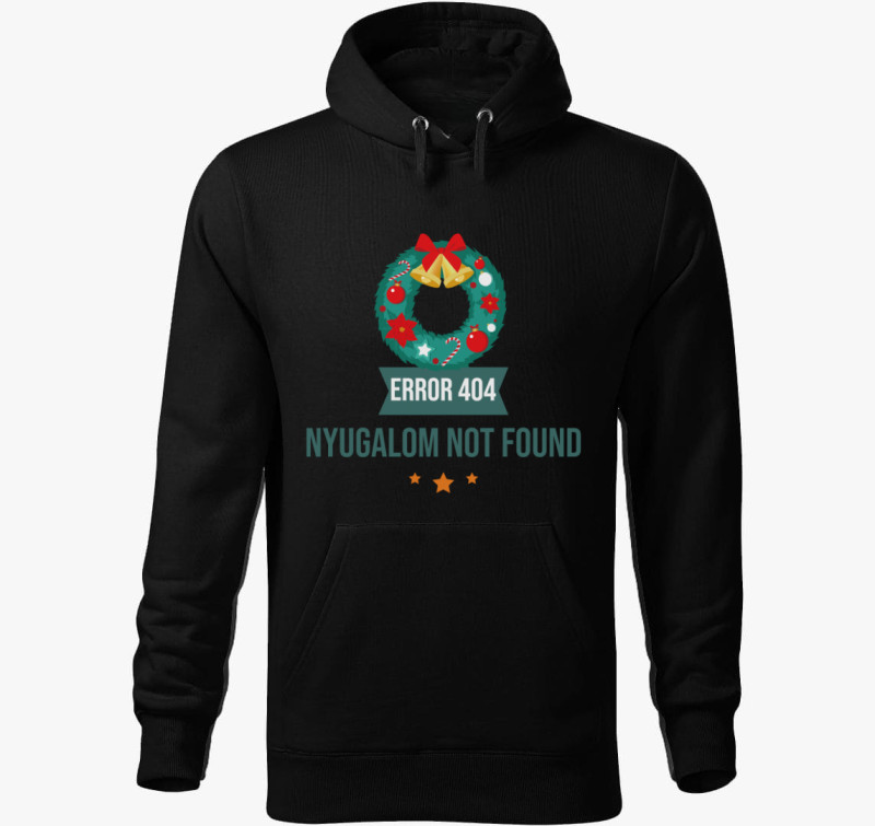 Nyugalom not found kapucnis pulóver — Fekete
