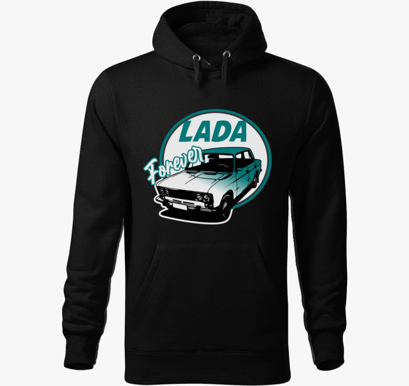 Lada szerelmeseinek kapucnis pulóver — Fekete