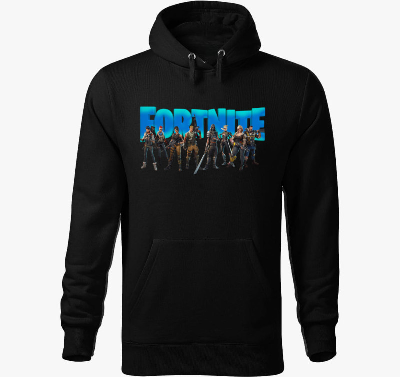 Fortnite Figurák kapucnis pulóver — Fekete