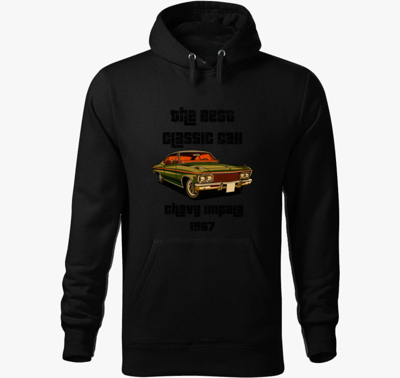 Chevy impala 1963 kapucnis pulóver — Fekete