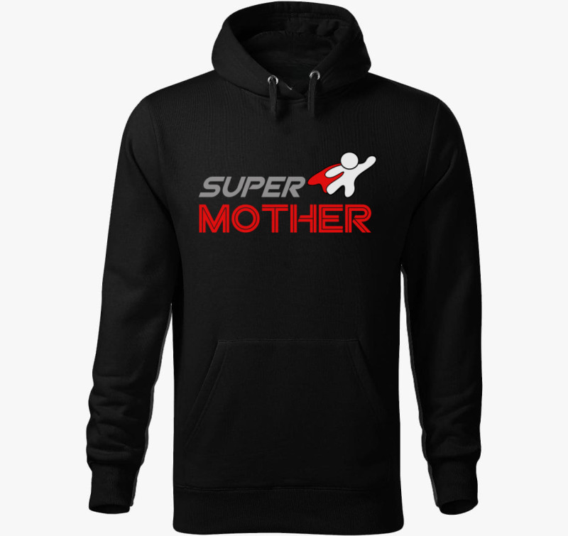 Super Mother kapucnis pulóver — Fekete
