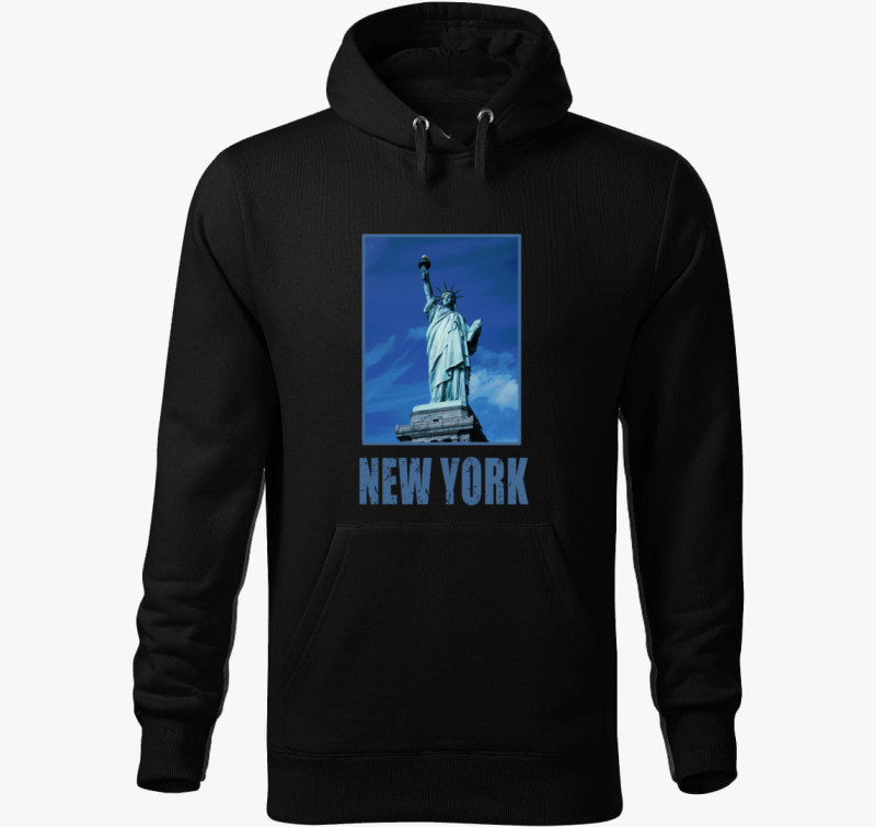 New York kék  kapucnis pulóver — Fekete