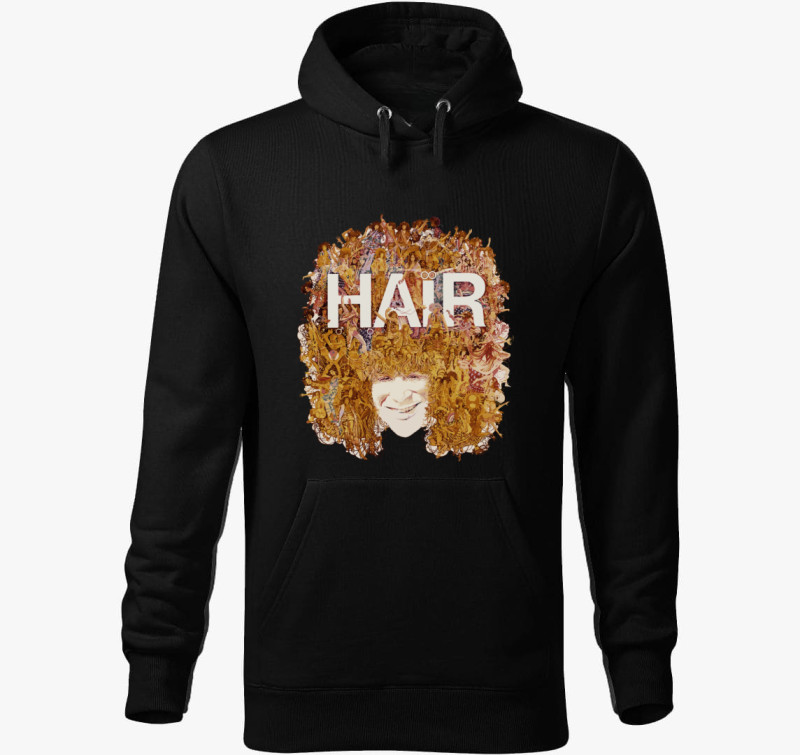 Hair kapucnis pulóver — Fekete