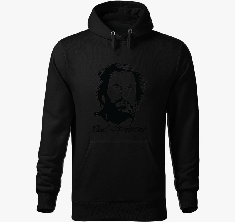 Bud Spencer sziluett kapucnis pulóver — Fekete