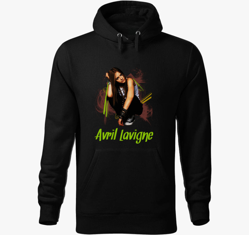 Avril lavigne 2 kapucnis pulóver — Fekete