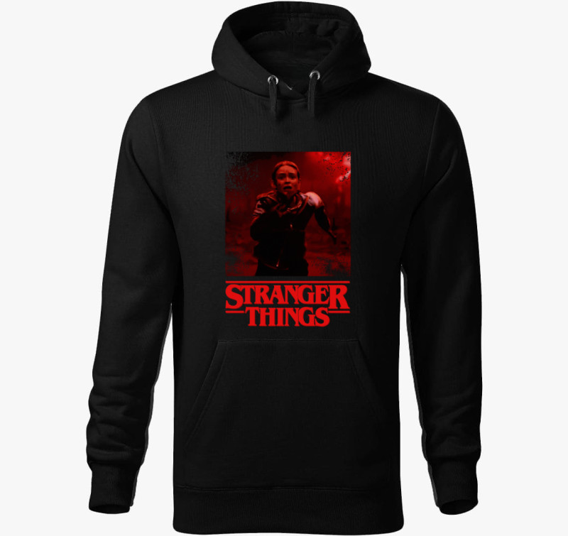 Stranger Things red kapucnis pulóver — Fekete