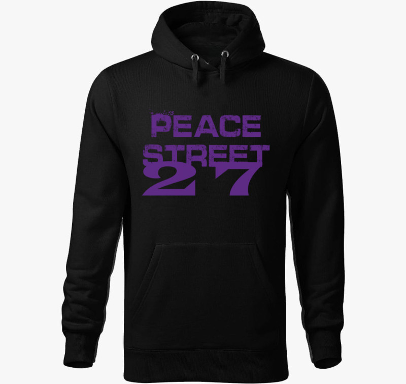 Peace srteet kapucnis pulóver — Fekete