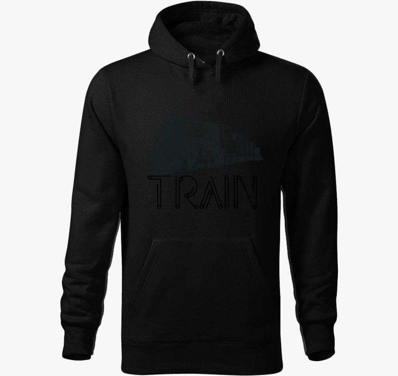 Train kapucnis pulóver — Fekete
