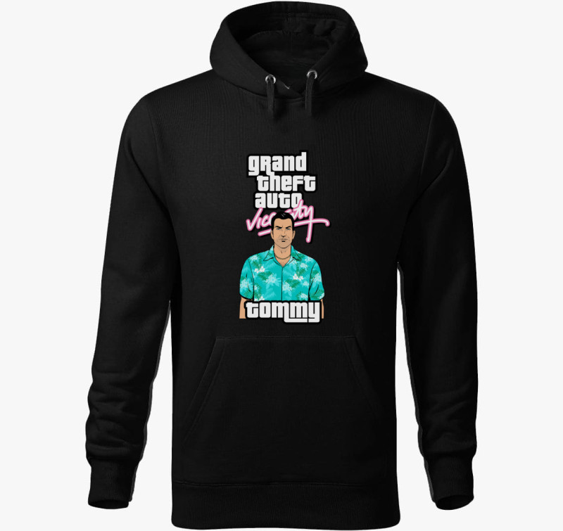 GTA Vice City Tommy kapucnis pulóver — Fekete