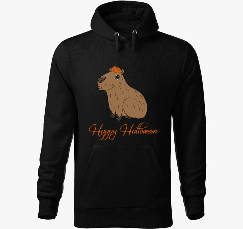 Halloweeni kapibara kapucnis pulóver — Fekete