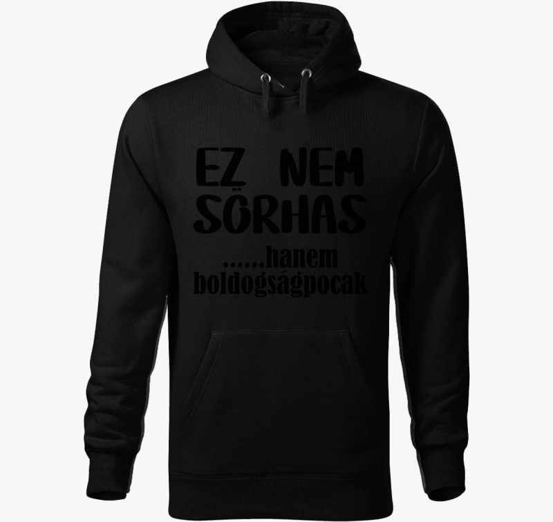 Nem sörhas kapucnis pulóver — Fekete
