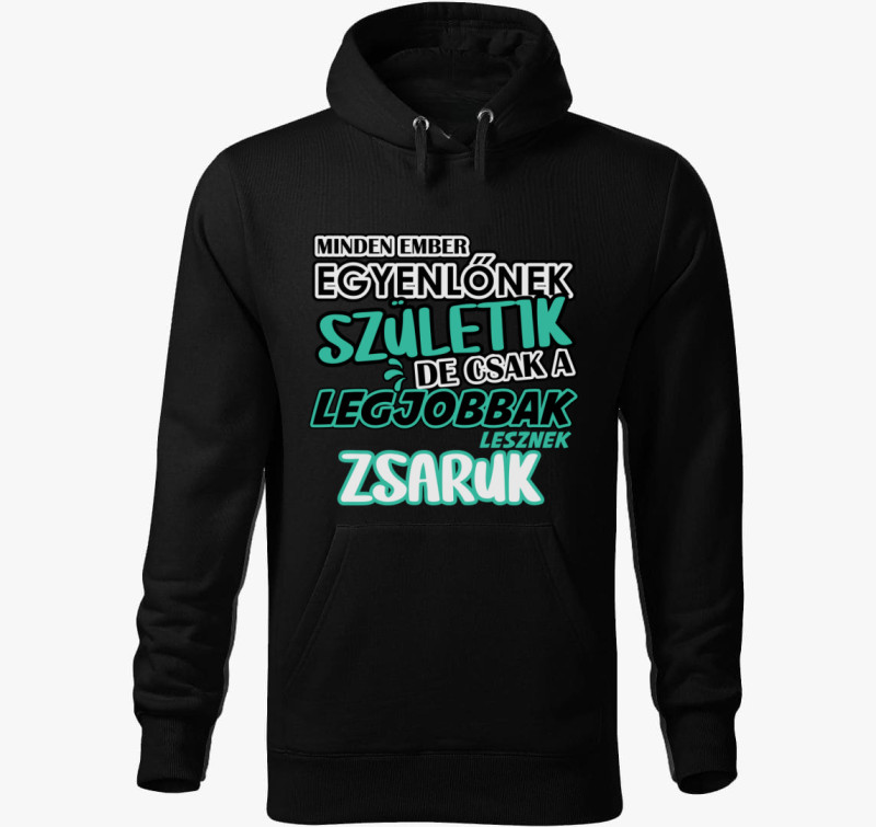 Egyenlőnek születik zsaru kapucnis pulóver — Fekete