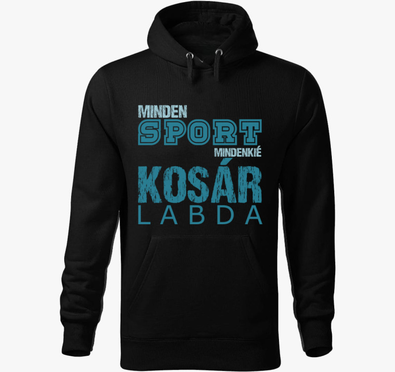 Minden sport kosárlabda kapucnis pulóver — Fekete