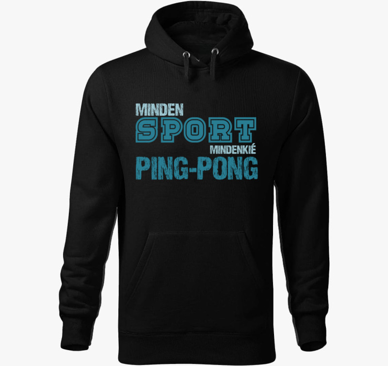Minden sport pingpong kapucnis pulóver — Fekete