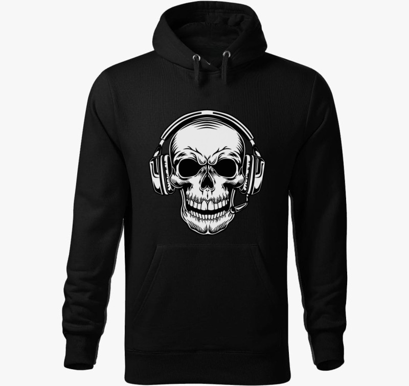 Skull koponya 3 kapucnis pulóver — Fekete