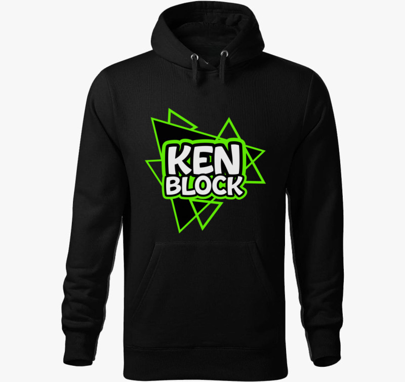 Ken Block feliratú kapucnis pulóver — Fekete