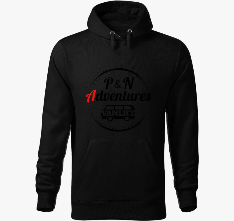 P&N Adventures kapucnis pulóver — Fekete