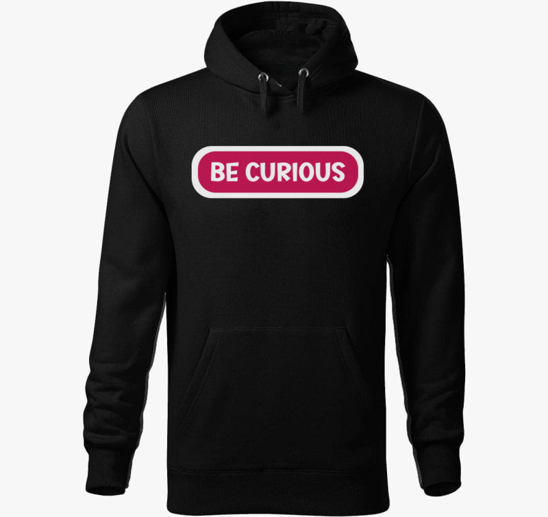Be curious pink kapucnis pulóver — Fekete