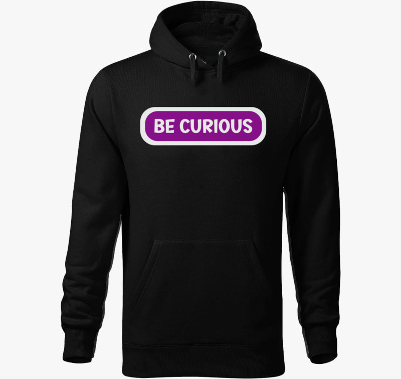 Be curious lila kapucnis pulóver — Fekete